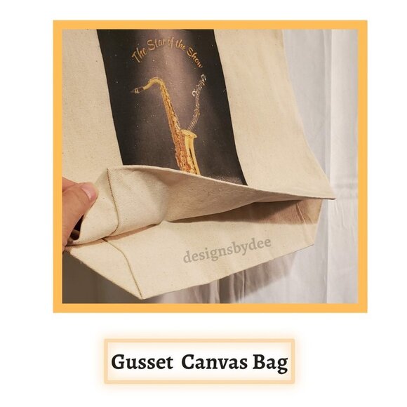 The Saxophone-Star of the Show-Gusseted Cotton Canvas Tote, Coffee Mug Combo - Picture 8 of 11